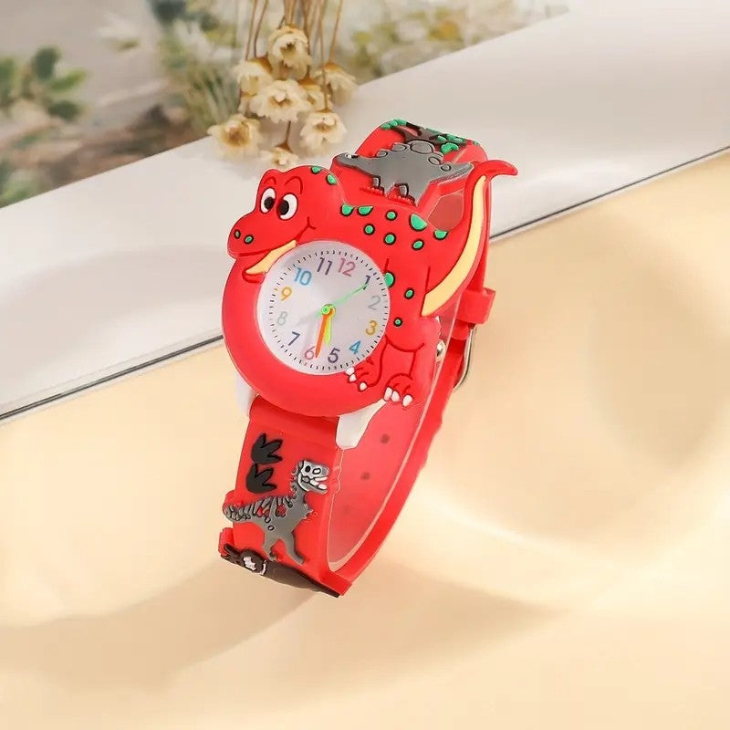 Cute cartoon dinosaur color pointer scale quartz watch, suitable for Christmas Halloween gifts, a variety of colors optional