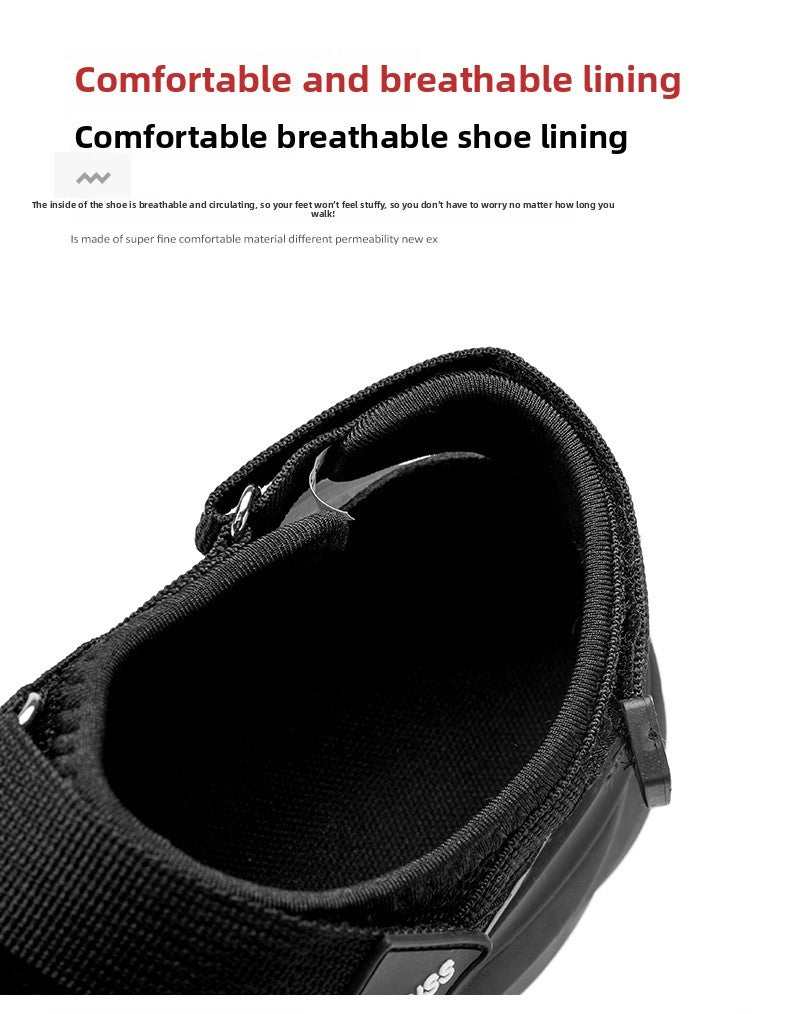 Men's Sandals Summer Platform Slippers Non-Slip Beach Pool Sandals Mesh Hole Men's Garden Shoes Flip Flop Outdoor Water Shoes