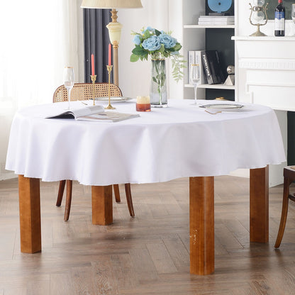 Round Tablecloths White Wedding Table Cloth Satin Solid Color Table Covers Hotel Wedding Birthday Dining Table Decoration
