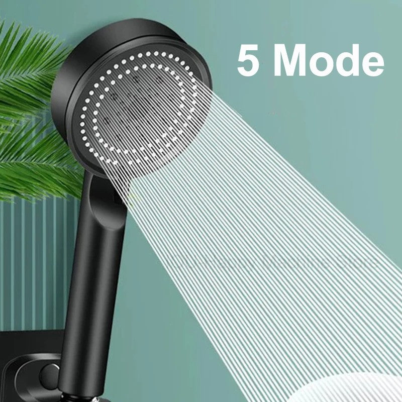 Chuveiro com Bico Auxiliar 5 Modos Ajustável Doméstico de Alta Pressão para Massagem com Água Chuveiro de Mão Spray Acessórios para Banheiro