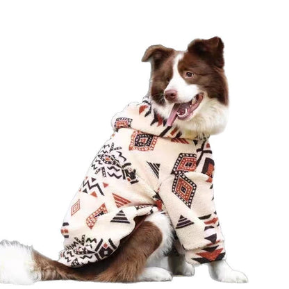 Casaco de Cão com Capuz, Quente de Inverno e Grosso, com Capuz para Cães de Porte Médio e Grande, Roupa de Estimação para Clima Frio, Moletom de Lã Sherpa Térmico para Cães