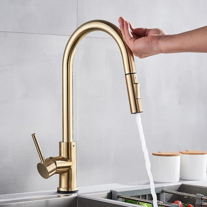 Torneira de Cozinha com Sensor de Toque Extraível Torneira de Cozinha Inteligente com Rotação 360 Torneira de Sensor Torneira Misturadora de Monocomando