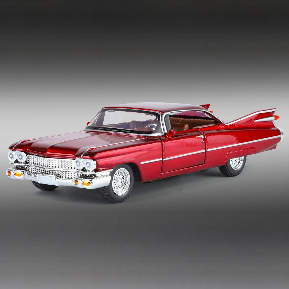 1:32 Cadillac Eldorado Biarritz Classic Retro Car Carro de Brinquedo em Metal Fundido com Som e Luz para Colecionar Puxar para Trás Hobby