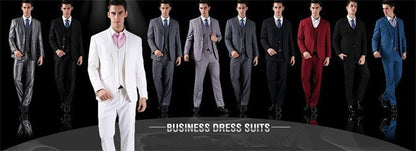 (Jacket+Pants) Men Fashion Simple Wedding Suit Black / Blue / Wine Red 2025 Homme Stand up Collar Business Social Dress 2Piece