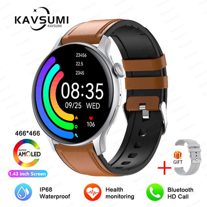 Smartwatch Feminino 2025 NFC Amoled HD GPS Monitor Cardíaco Bluetooth Ligações à Prova D'Água Para Mulheres Presente