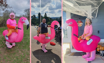 Flamingo Adult Inflatable Suit, Funny Party Costume, Halloween/Christmas/Themed Cosplay, Suitable for Heights of 150-190cm