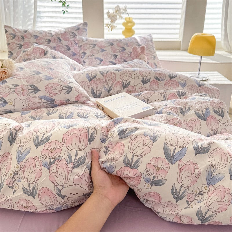 Cute Dog Printed Duvet Covet Set Brown Color Comforter Cover with Pillowcase for Kids Single/Queen/King housse de couette Full
