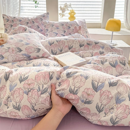 Cute Dog Printed Duvet Covet Set Brown Color Comforter Cover with Pillowcase for Kids Single/Queen/King housse de couette Full
