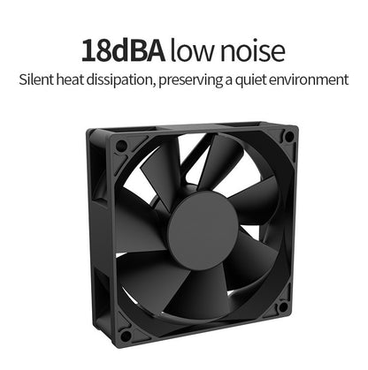 TEUCER 120mmx120mmx25mm 80mmx80mmx25mm 5V USB Exhaust Cooling Fan with Metal Mesh Foot Mat for Router TV Set-top Box Cooling