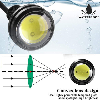 2-10 PCS 23mm 18mm Car Eagle Eye Light DRL LED Daytime Running Lights 12V Motorcycle COB Beads Backup Signal Lamps