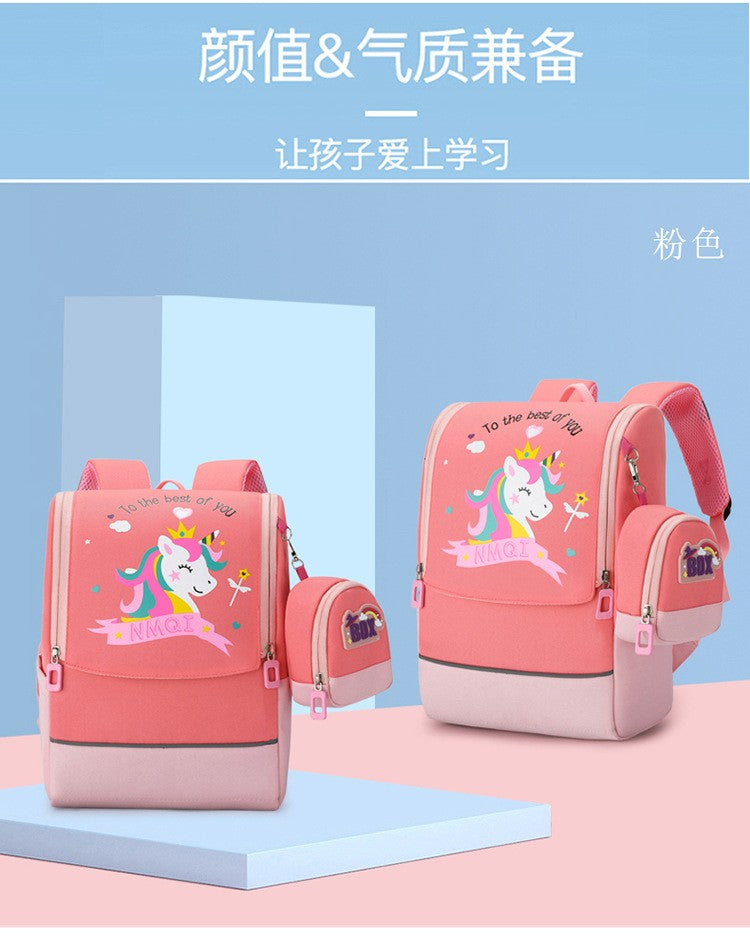 Mochila infantil de desenho animado para meninos e meninas do ensino fundamental, versão coreana, nova bolsa espacial infantil
