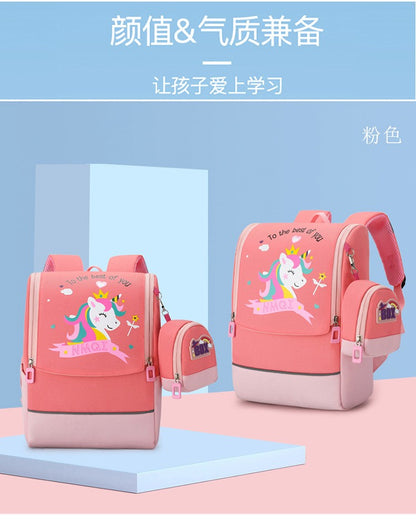 Mochila infantil de desenho animado para meninos e meninas do ensino fundamental, versão coreana, nova bolsa espacial infantil