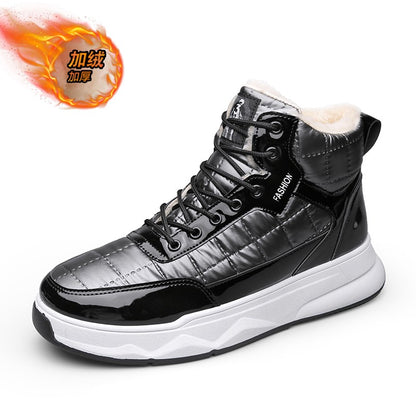 Trendy Silver Winter Boots Man High top Sneakers Outdoor Warm Plush Men's Snow Boots Platform Furry Ankle Boots Men Casual Boot