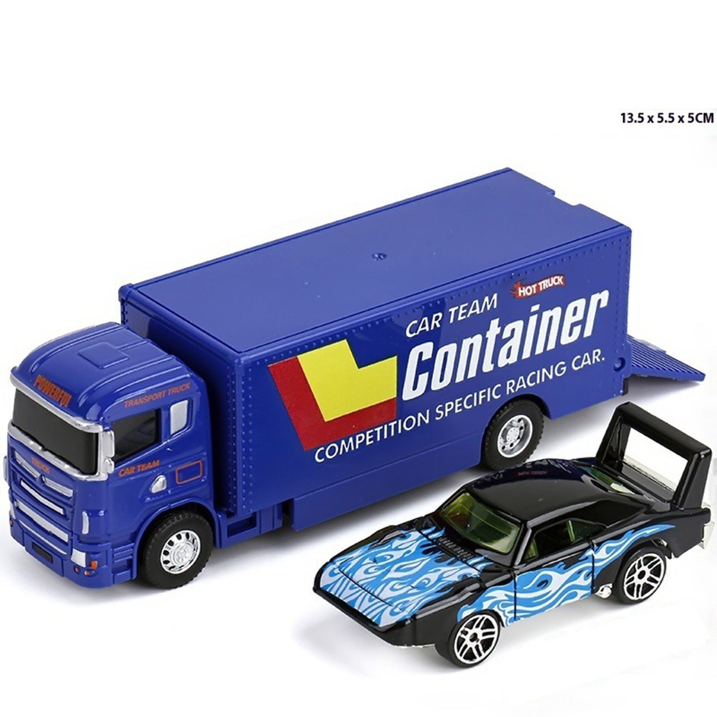 Minicaminhão de Reboque de Contêiner 1:64 Brinquedo Modelo de Liga Série de Carros Diecast com Veículos de Metal de Fricção Modelo Clássico Presente Infantil
