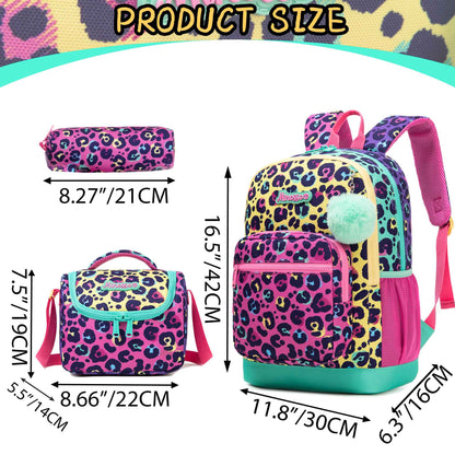 Mochila para meninas com lancheira, estojo, conjuntos de bolsas escolares para meninos, 3 peças para estudantes do ensino fundamental e adolescentes