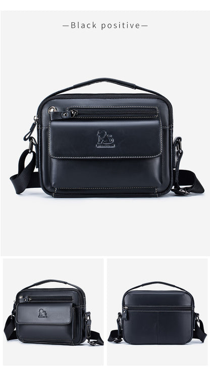 STEEL LION top layer cowhide men's single shoulder diagonal cross bag casual sports horizontal mobile phone bag genuine leather
