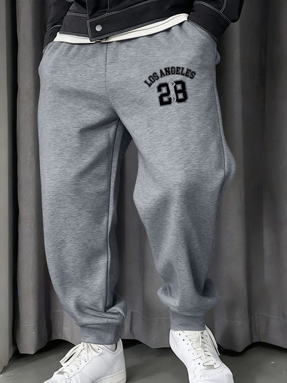 Los Angeges Number 28 Printing Male Sweatpants Fashion Long Pants Trendy Basic Trousers Casual Elastic Waist All-Match Pant