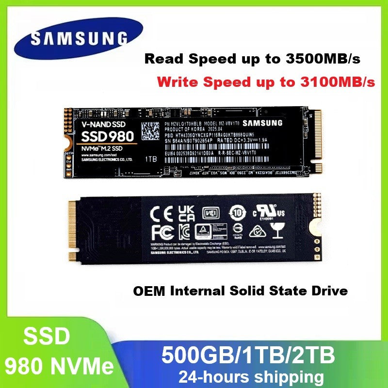 SAMSUNG 980 SSD NVMe M.2 Disco Rígido Interno de Estado Sólido 250GB 500GB 1TB 2TB TLC PCIe 4.0 SSD Laptop Desktop disco duro