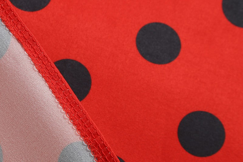 Elegant Women Summer Dress Puff Short Sleeve Polka Dot Peter pan Collar Vintage A-line Midi Long Party Sundress