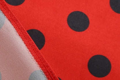 Elegant Women Summer Dress Puff Short Sleeve Polka Dot Peter pan Collar Vintage A-line Midi Long Party Sundress