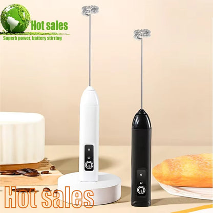 Handheld milk frother, coffee machine, portable egg beater, rechargeable 3-speed beverage jam machine, kitchen food mixer