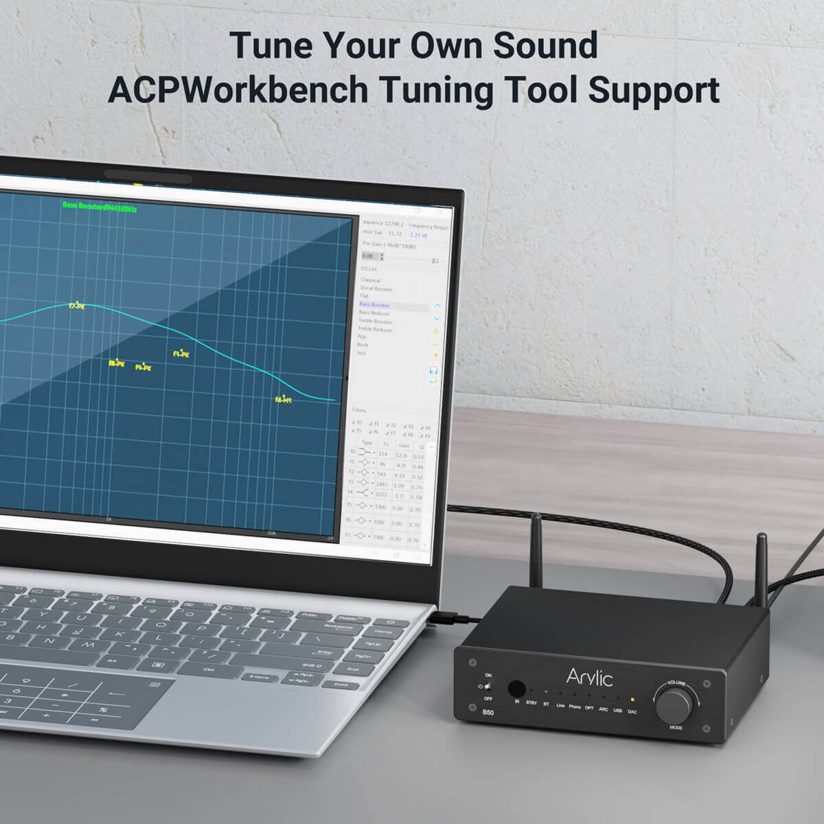 Arylic B50 Bluetooth 5.2 Transmitter Receiver AptX HD Audio Adapter Wireless Audio Amplifier for TV Home Headphones Stereo