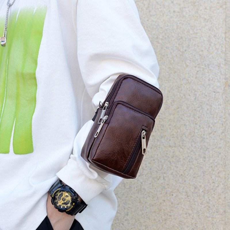 Men'S Shoulder Bag Multi-Function Leather Messenger Casual Crossbody Bags High Quality Male Purse Phone Chest Pack