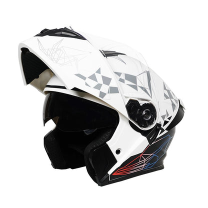 Capacete de motocross personalizado com lentes duplas elegantes para ambos os sexos, certificado pelo DOT e material ABS
