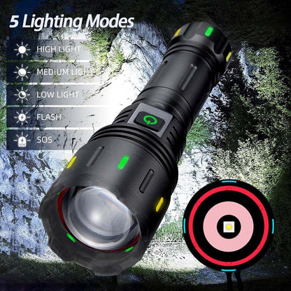 2000 Meters Super Bright White Laser Flashlight USB Rechargeable Torch High Power  Outdoor Camping Emergency Tactical Lantern