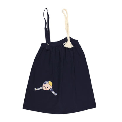 Fall Spring Original Indie Chic Design Harajuku Women Suspender Skirt Straps Dress Mid-calf Length A-line Spaghetti Strap Dress