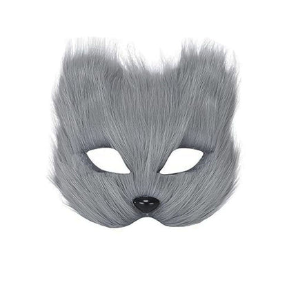 Halloween Fox Shape Half Face Eye Mask Sexy Imitation Cat Hair Animal Mask Christmas Carnival Party Cosplay Costume Props Masque