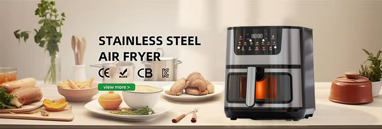 Large 15L Capacity Smart Home Appliances Stainless Steel French Air Fryer Machine Square-Shaped Visual Window Household