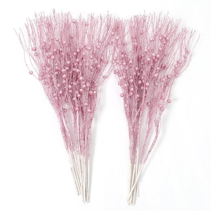 5Pcs Glitter Artificial Berry Bouquet Xmas Tree Ornament for Home Decor Christmas Decoration New Year 2026 Navidad Accessories