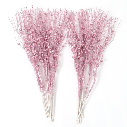5Pcs Glitter Artificial Berry Bouquet Xmas Tree Ornament for Home Decor Christmas Decoration New Year 2026 Navidad Accessories