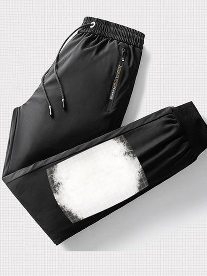 Calça Masculina Casual de Inverno Acolchoada e Grossa Quente Cor Sólida Corta-vento Impermeável de Algodão de Alta Qualidade