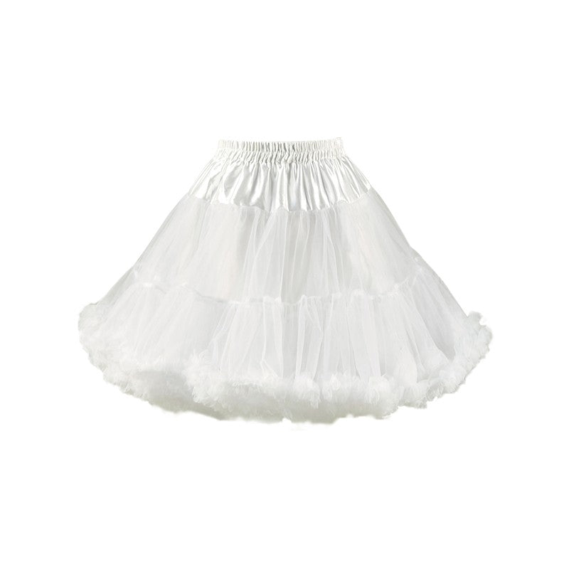 Woman Tutu Skirt Petticoat Crinoline Underskirt Fluffy Pettidress Ladies Puffy Tutu White Luxury Skirt Wedding Dress Bottom Loli