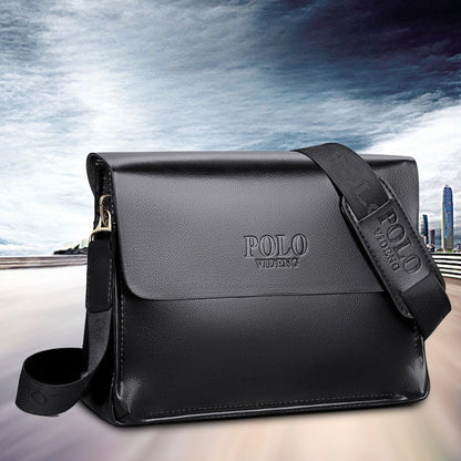 Men's POLO Crossbody Bag Casual Business Style Vertical Shoulder Bag High-quality Leather Trendy Men's Bag Daily Commuting