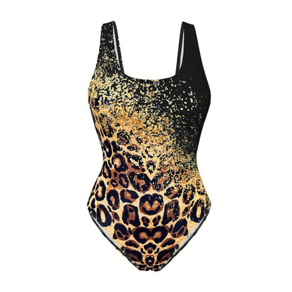 New Sexy Printed Bikini Tie Dye Leopard Print Backless Sports Swimsuit Women's One-piece Bikini Set