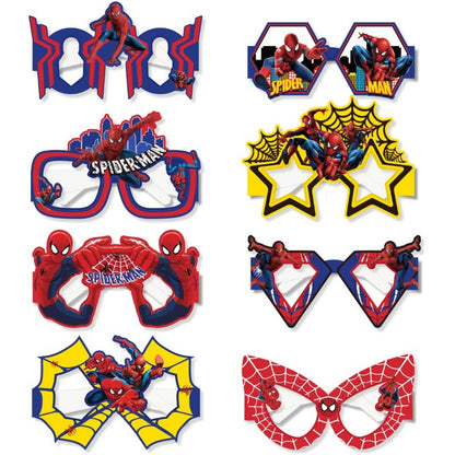 16pcs/set Creative Anime Marvel Spider Man Party Photography Props Paper Glasses Hero Theme Birthday Glasses Decoration Supplie