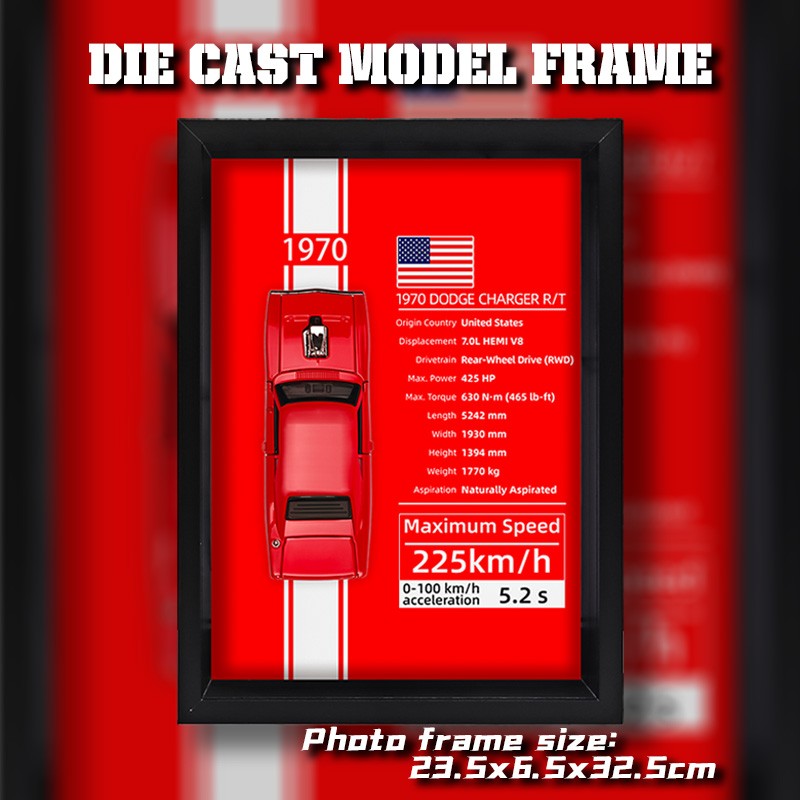 1/32 Versão Porta-retrato Liga de Metal Modelo de Carro Esportivo Simulação Carro de Corrida 3D Pintura de Parede Coleção Presentes Infantis Decoração