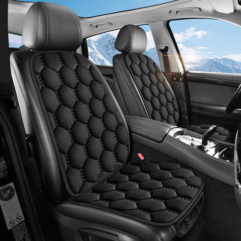 Car seat cushion three piece set, single seat, single piece, winter plush backrest, no binding, anti slip, cold resistant pad