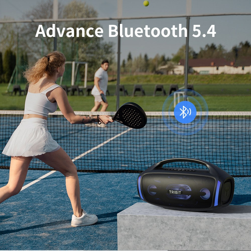 Caixa de Som Bluetooth TRIBIT StormBox Blast 2, Potência de 200W com Subwoofer, Alto-falante de Festa Externo IP67, 30 Horas de Reprodução, LED, Entrada para Microfone
