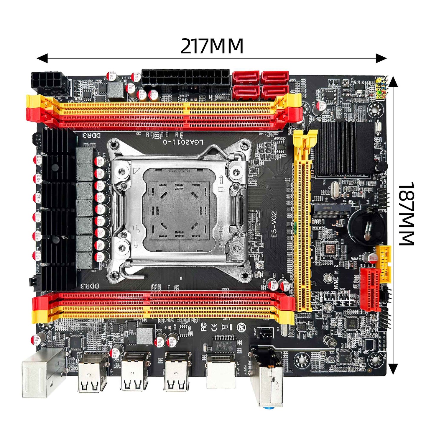 Conjunto de Placa-Mãe ZSUS X79 VG2 com Processador Intel LGA2011 Xeon E5 2630 V2 Memória RAM DDR3 1*16GB 1600MHZ ECC NVME M.2 SATA