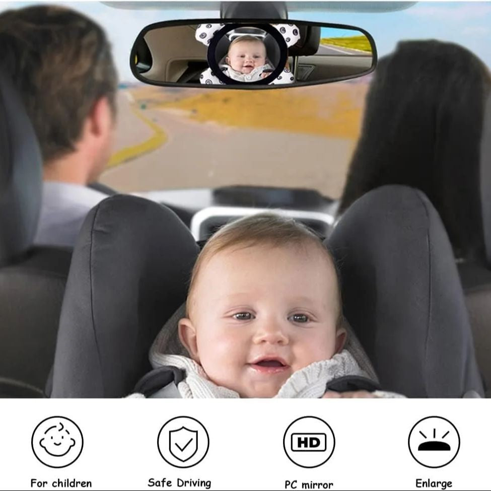 Espelho de Bebê Multifuncional, Alto Contraste Preto e Branco, Tummy Time, Presente de aniversário/Natal para meninos e meninas, para carro