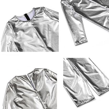 Kids Alien Cosplay Costume Space Travel Astronaut Jumpsuit Halloween Performance Outfit for Boys and Girls with Hat, Gloves