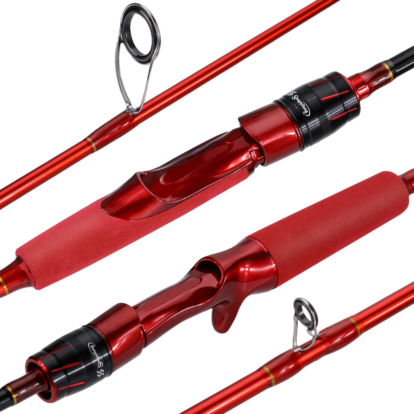 Sougayilang Spinning Fishing Rod 1.8m 2.1m Carbon Rod Baitcasting Fishing Rod 2Section Eva Handle Lure Rod Bass Freshwater Fish