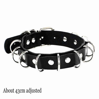 Woman Black Punk Choker Collar Necklace Sexy PU Leather Heart Lock Key Spike Chocker Gothic Cosplay Accessories Party Jewelry