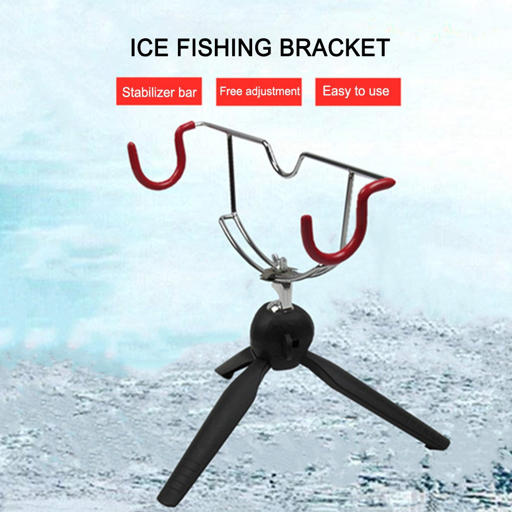 Suporte de Vara de Pesca de Gelo Dupla Cabeça Suporte Portátil para Vara de Pesca de Gelo Fácil Instalação Suporte de Vara de Inverno para Equipamento de Pesca de Inverno Mar