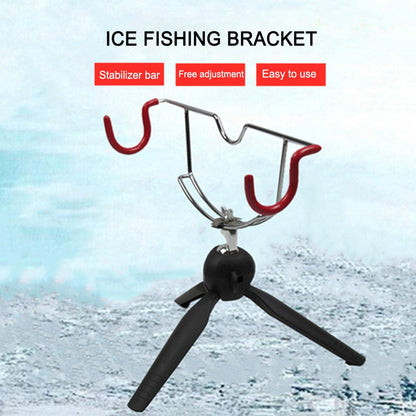 Suporte de Vara de Pesca de Gelo Dupla Cabeça Suporte Portátil para Vara de Pesca de Gelo Fácil Instalação Suporte de Vara de Inverno para Equipamento de Pesca de Inverno Mar