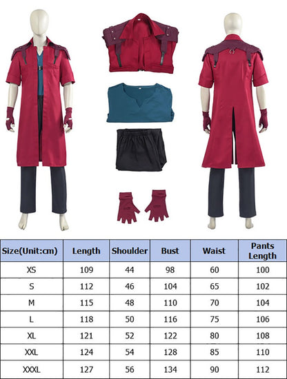 Devil May Cry 5 Dante Cosplay Costume Game DMC 5 Dante Wig Windbreaker Gloves Top Pants Disguise Suits Party Fantasia Outfits